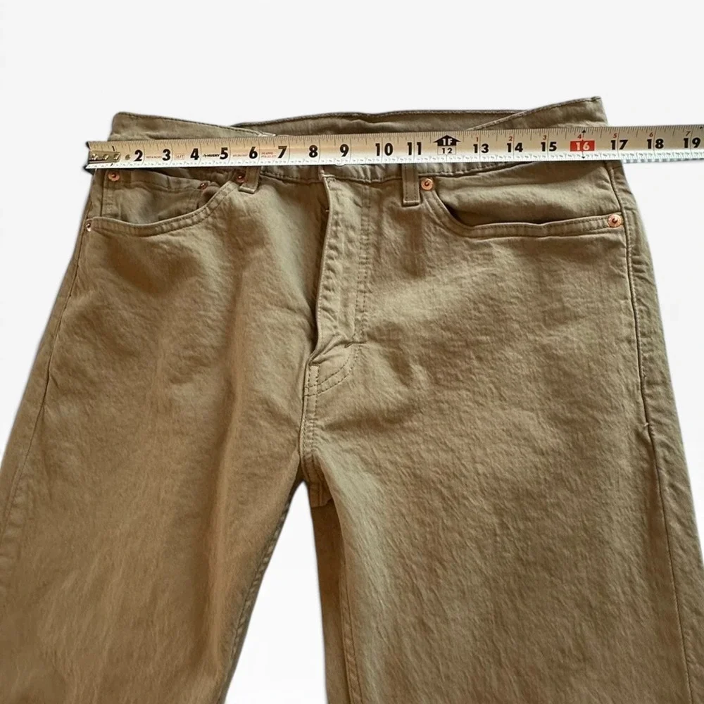 Levis 505 Regular Fit Jeans Mens T34x30 A34x29 Tan Khaki Straight Leg Pants